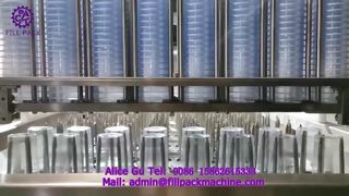 2227 J119 Inline-Becherwasch-, Füll- und Rollfolienverschließmaschine mit 8 Stationen