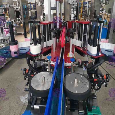 Automatische Quadrat-Ebenen-Flaschen-Etikettiermaschine spezieller geformter doppelter klebender Seitenaufkleber