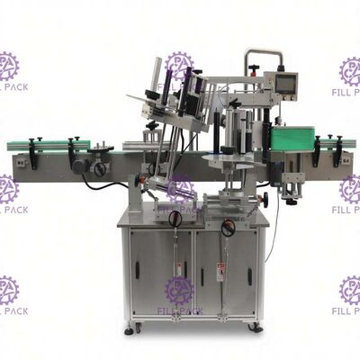 Doppeltes versah Aufkleber-Etikettiermaschine für Glasbierflasche-Genauigkeit +/- 1mm mit Seiten