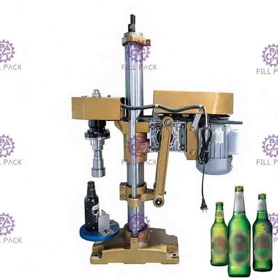Halb gekohltes Selbstgetränk-füllende mit einer Kappe bedeckende Maschinen-manuelle Handpresse-Bier-Glas-Flasche