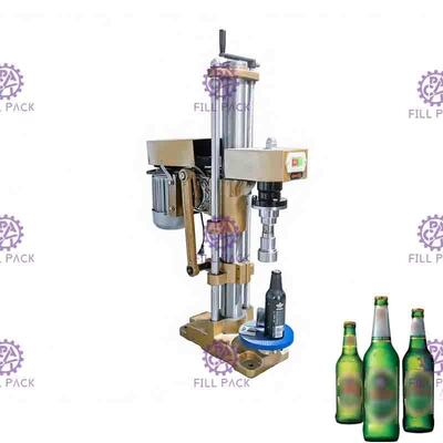 Halb gekohltes Selbstgetränk-füllende mit einer Kappe bedeckende Maschinen-manuelle Handpresse-Bier-Glas-Flasche