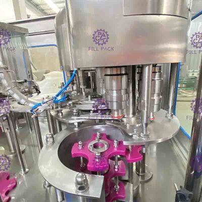 Automatische 3 in 1 Tafelwasser-Füllmaschine PLC-Touch Screen 12 Köpfen