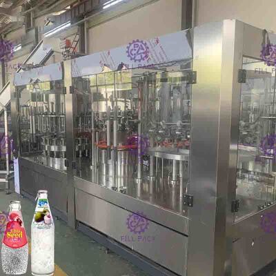 Automatische 3 in 1 Massen-Körnchen orange Juice Beverage Filling Equipment mit Zug Ring Cap