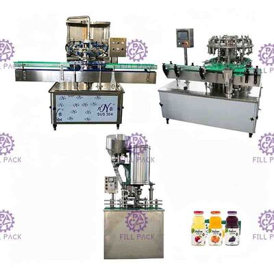 Frucht-Juice Beverage Hot Filling Machine-Reinigungs-füllende mit einer Kappe bedeckende Linie der Glasflaschen-0-2L automatische