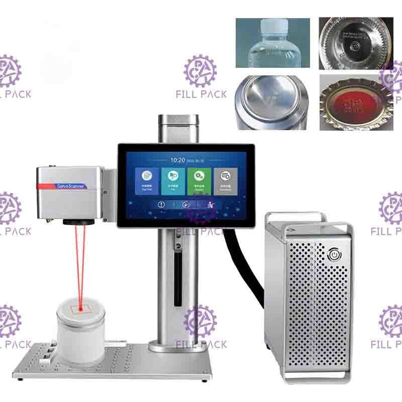20 Watt Desktop-Laserdruckmaschine zur Kennzeichnung von Datums- und Chargencodes auf Kartons und Weinflaschen