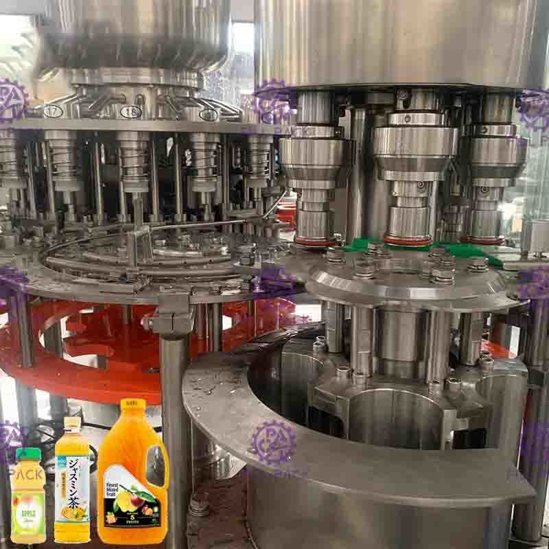 Automatische 3 in 1 kleiner Plastikflasche Juice Hot Filling Machine/Fertigungsstraße/Abfüllbetrieb