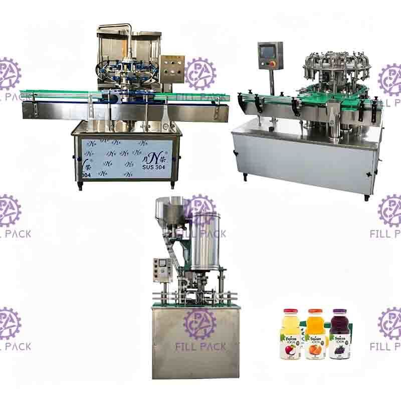 Frucht-Juice Beverage Hot Filling Machine-Reinigungs-füllende mit einer Kappe bedeckende Linie der Glasflaschen-0-2L automatische